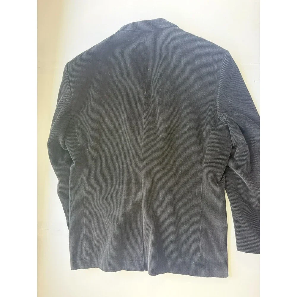 Vintage J.G. Hook Blazer Mens 46L Black Corduroy Sport Coat 2 Button Blazer